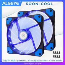 ALSEYE-ventilador con cubierta LED para ordenador, Enfriador de ventilador de refrigeración de PC, 120mm, Altra Quiet, 3/4 pines, 1300RPM, 12v 2024 - compra barato