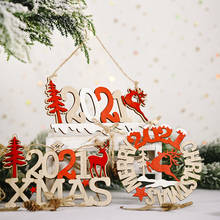 Ornamentos de natal de madeira natural pingentes pendurado árvore natal bell decorações para festa em casa ano novo navidad 2024 - compre barato