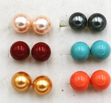 6 Color Beautiful 10mm South Sea shell pearl earrings 2024 - buy cheap