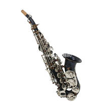 Saxofone soprano curvo profissional, instrumento musical de sopro b com capa, céu plano, azul, corpo prateado, frete grátis 2024 - compre barato