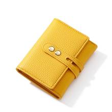 Кожаный женский кошелек с застежкой, маленький тонкий кошелек с кармашком для монет, женские кошельки, кредитницы, роскошные брендовые кошельки, дизайнерская сумка для денег 2024 - купить недорого