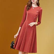 Vestido De cuello redondo para Mujer, a la moda Vestido largo, Primavera 2024 - compra barato
