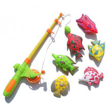 Магнитные рыболовные игрушки для детей, 7 шт., 6 видов рыб + 1 набор рыболовных удочек, развивающая головоломка, рыболовная игра, игрушка для родителей и детей 2024 - купить недорого
