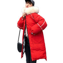Новинка 2019, Двусторонняя одежда, пальто, женские зимние парки, утолщенные студенческие меховые куртки с капюшоном, длинный пуховик, хлопковая куртка, плюс размер, G575 2024 - купить недорого