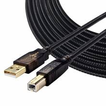 Кабель для сканера принтера USB 2,0, высокоскоростной позолоченный нейлоновый плетеный кабель USB Type A папа-B папа 2024 - купить недорого