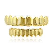 Верх и низ, покрыто золотом, серебром, декоративные Зубные коронки в стиле «хип-хоп», реперские кепки зуб грили зубные для мужчин в стиле «панк»; В стиле «хип-хоп» аксессуары для украшения тела 2024 - купить недорого