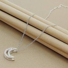 925 Silver Necklace Fashion Zircon Moon Charm Pendant Necklace for Women Wedding Party Jewelry Gifts 2024 - buy cheap