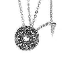 Vintage Circle Pendant Six Words Buddha Mantra Gossip Yin Yang Lucky Necklace for Men Boy Amulet Male Jewelry Gift 2024 - buy cheap