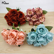 Meldel 1 Bouquet 7 Heads Artificial Rose Flower Silk Fake Flores Home Wedding Decoration Mariage Activity Party Imitation Floral 2024 - buy cheap