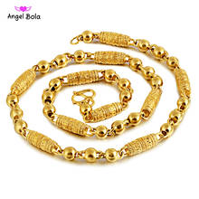 Men's Fashion Olive Bead Necklace Vacuum Plating 18K Gold Non-fading Transfer Beads Men's Necklace Jewelry Wholesale 2024 - buy cheap