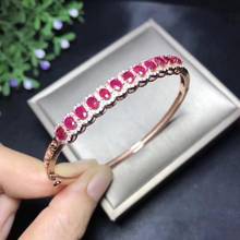 Exclusive high-end gem natural ruby Bracelet exhibition 925 new silver hand-made leading fashion 2024 - buy cheap