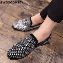 Zapatos de fiesta formales para hombre, mocasines clásicos con diamantes de imitación, para boda, Sepatu Slip On Pria 2024 - compra barato