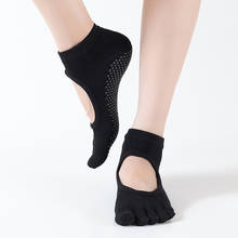 1Pairs Yoga Socks New Non-slip Backless Breathable Pilates Ballet Socks Fitness Sports Women Cotton Colorful Socks High Quality 2024 - buy cheap