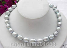 18" AAA 12-14MM TAHITIAN NATURAL GRAY PEARL NECKLACE 925 silver 2024 - buy cheap