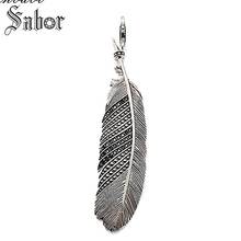 Pendants Filigree Feather For Women Or Men silver color Gift Fashion Pendants Fit Link Necklace thomas 2024 - buy cheap