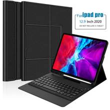 Capa para ipad pro 12.9 com suporte para caneta, couro sintético, capa inteligente, teclado para ipad pro 2020 2020 12.9 2024 - compre barato