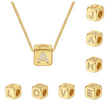 A-Z Gold Color Copper Initial Chain Necklace for Women Micro Pave CZ 26 Alphabet Letter Spacer Beads Necklaces Name Jewelry Gift 2024 - buy cheap