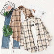 Plaid Shirts Womens Blouses Long Sleeve Lady Checked Tops Loose Female Outwear Casual Clothes Spring Autumn News 2022 2024 - buy cheap