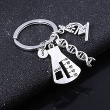 MIDY Chemical Biological Experimental KeyChain Conical Flask Molecular DNA Microscope Metal Keyring Men Women Accessories 2024 - buy cheap
