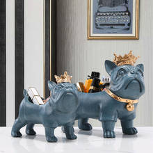 WU CHEN-estatua de perro de Bulldog Francés largo, escultura artística de lujo, artesanía de resina, decoraciones modernas para el hogar, R4726 2024 - compra barato