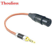 Thoulies DIY HIFI однокристальный медный 3,5 мм TRRS сбалансированный штекер к 4pin XLR сбалансированный Женский аудио адаптер кабель 3,5 мм к XLR 2024 - купить недорого
