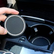 1Pc Rhinestone Car Water Cup Bottle Holder Anti-slip Mat Pad Silica Gel Non-slip Car Mat for Mini Cooper Car Interior 2024 - buy cheap