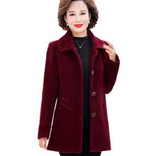 Jaqueta de lã de imitação de vison, plus size, 5xl, outono inverno, mulheres, manga comprida, curta, sólida, novo casaco de lã 2024 - compre barato