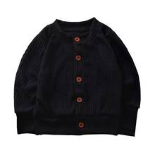 Suéter informal de una hilera para niños, cárdigan suave con estampado sólido, ropa de abrigo informal, primavera y otoño, 2021 2024 - compra barato