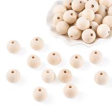 Pandahall 50pcs Round Wood Beads for jewelry making, Lead Free, Moccasin, 18~20x17~18mm, Hole: 4~5mm 2024 - buy cheap