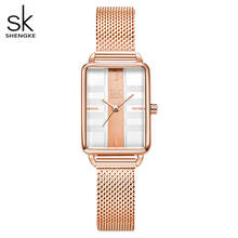 Shengke Mesh Band Rectangle Women Watch Stainless Steel Rosegold Japan Movement Quartz Watch Relogio Feminino 2024 - buy cheap