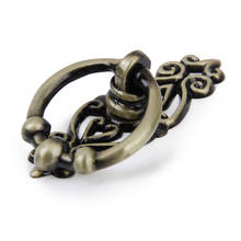 Maçaneta bronze bronze vintage para armário, maçaneta para puxar armário, gaveta, formato de anel 2024 - compre barato