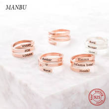 Genuine 925 Sterling Silver Rings For Women Anniversary Three Names Engraving Custom Gold Ring woman vintage accesories Jewelry 2024 - buy cheap