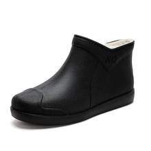 Botas de lluvia impermeables para hombre, calzado de trabajo de jardín, a la moda, para lavar el tobillo, PVC 2024 - compra barato