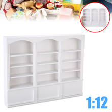 Мультифункциональный деревянный белый шкаф книжный для 1/12 кукольный домик миниатюрная мебель детская игрушка украшения аксессуары 2024 - купить недорого