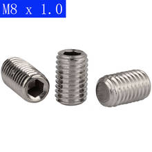 Soquete de parafusos m8 x 1.0mm (8mm), conjunto de parafusos largos de aço inoxidável 304 din 913 2024 - compre barato