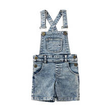 Moda crianças bebê meninos meninas denim azul macacão jumper bib calças macacão roupas 2024 - compre barato