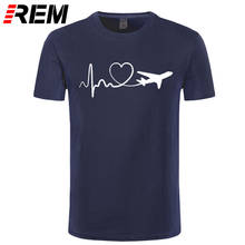 Funny Print Eat Sleep Travel Airplane Heartbeat Joke T-shirt Husband Casual Short Sleeve Cotton Streetwear Hip Hop T Shirts Men 2024 - buy cheap