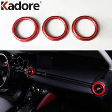 For Mazda CX-3 CX3 2015-2018 2019 2020 2021 Carbon Fiber Car styling Air Condition Air Vent Outlet Ring Cover Trim accessories 2024 - buy cheap