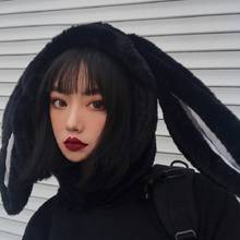 Japonês gótico casual ulzzang moda tamanho grande rua solta roupas femininas coelho escuro com capuz harajuku hip-hop moletom 2024 - compre barato