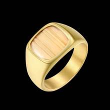 Мужское кольцо в стиле хип-хоп из нержавеющей стали 316L золотое/черное каменное кольцо рок Модные мужские ювелирные изделия обручальные кольца аксессуары Оптовая продажа 2024 - купить недорого