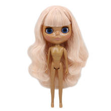 Muñeca ICY DBS Blyth 1/6 bjd, juguete de piel oscura, cuerpo de licca, muñeca de licca, pelo rosa pálido y cara brillante, juguete de 30cm, regalo de anime para niñas 2024 - compra barato