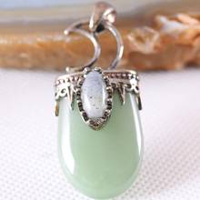 Charm Necklace Pendant Natural Gem Green Aventurine Labradorite Oval Bead Antique Crown Half Moon Jewery Gift 1Pcs K779 2024 - buy cheap