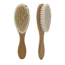 Cepillo de pelo de salón de lana Natural, peine con mango de madera, cepillo de limpieza para cortar el pelo y el cuello, 1 unidad 2024 - compra barato