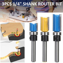 3pcs 1/4" Shank Router Bit Set Trimming Straight Milling Cutter Wood Bits Hard Alloy Cutting Woodworking Trimming Mill Cutters 2024 - buy cheap