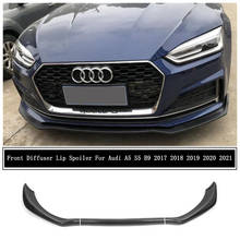 For Audi A5 S5 B9 2017 2018 2019 2020 2021 Front Bumper Diffuser Lip Spoiler High Quality ABS Bright Black Auto Accessories 2024 - buy cheap