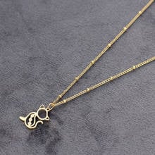 Trendy Stainless Steel  Streetwear Jewelry gold-plated Golden Metal Choker Creative design Lovely Cat Pendant Necklace for Women 2024 - buy cheap