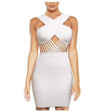 Solid Nude Summer Style Sexy Key Hole Black White Women Bodycon Bandage Dress 2021 Designer Fashion Party Club Dress Vestido 2024 - buy cheap