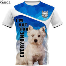 Hx mais novo west highland branco terrier unisex camiseta homem streetwear impressão 3d harajuku manga curta casual pulôver transporte da gota 2024 - compre barato