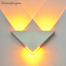 Luminária de parede moderna led triângulo de alumínio, 3w, para quarto, iluminação de casa, banheiro, arandela 2024 - compre barato