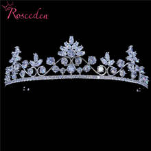 Classic CZ Cubic Zirconia Tiara Bridal Wedding Crown Headband Headdress Women's Party Hair Jewelry Accessories RE3640 2024 - buy cheap